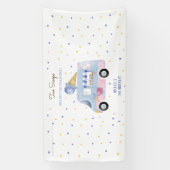 アイスクリームトラック2スクープの2番目の誕生日 横断幕 (縦)