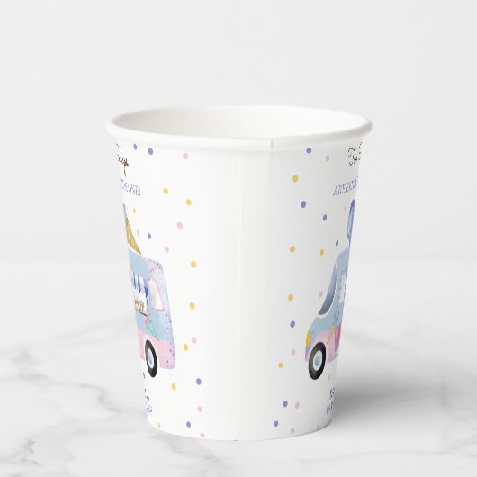 アイスクリームトラック2スクープの2番目の誕生日 紙コップ (右)