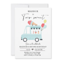 アイスクリームトラック2nd誕生日招待状ボーイツスウィート