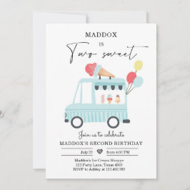 アイスクリームトラック2nd誕生日招待状ボーイツスウィート 招待状