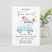 アイスクリームトラック2nd誕生日招待状ボーイツスウィート 招待状 (スタンド正面)