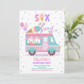 アイスクリームトラック6は甘い6番目の誕生日パーティー 招待状 (スタンド正面)