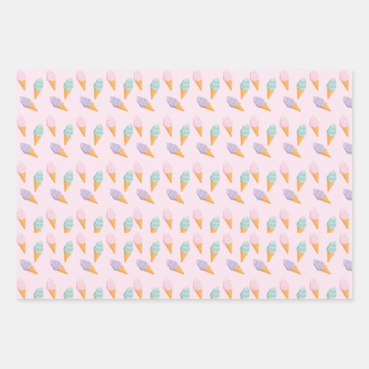 アイスクリームトラック&コーン誕生日パーティー ラッピングペーパーシート (正面2)