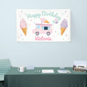 アイスクリームトラック&コーン誕生日パーティー 横断幕 (トレードショー)