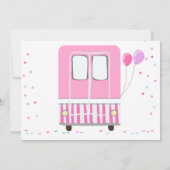 アイスクリームトラック スイートタイム ピンクガール バースデー 招待状 (裏面)