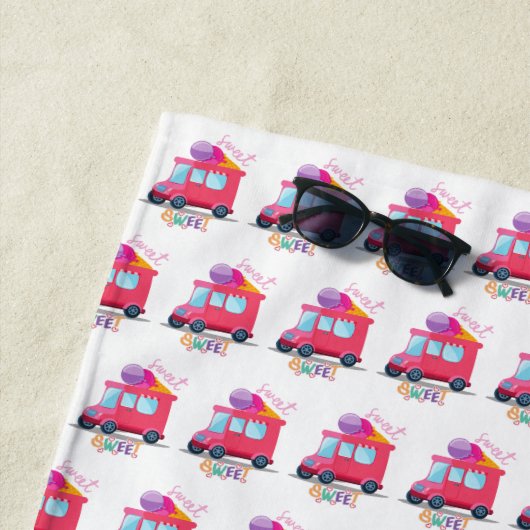 アイスクリームトラック ビーチタオル (インサイチュ)