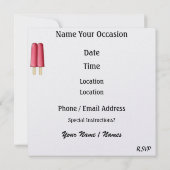 アイスクリームトラック – SRF 招待状 (裏面)