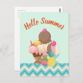 アイスクリームトリオネポリタン味ハローサマー ポストカード (正面/裏面)