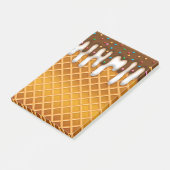 アイスクリームドリップワッフルコーンチョコレートとバニラ ポストイット (アングル)