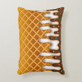 アイスクリームドリップワッフルコーンチョコレート及びバニラ  アクセントクッション (正面(垂直))