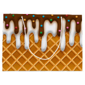 アイスクリームドリップワッフルコーンチョコレート及びバニラ ラージペーパーバッグ (裏面)