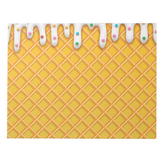 アイスクリームドリップワッフルコーン ノートパッド (正面)