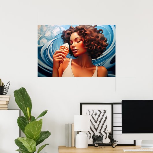 アイスクリームドリームのエアブラシアート ポスター (ホームオフィス)