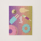 アイスクリームドーナツグラデーション夏レインボーカラフルキッズ ジグソーパズル (縦)