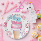 アイスクリームドーナツバースデーパーティー紙プレート ペーパープレート (パーティー)