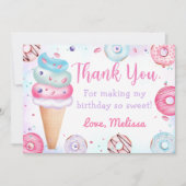 アイスクリームドーナツ誕生日サンキューカード サンキューカード (正面)