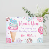アイスクリームドーナツ誕生日サンキューカード サンキューカード (スタンド正面)