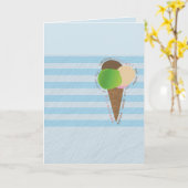 アイスクリームハッピーバースデーカード カード (黄色い花)
