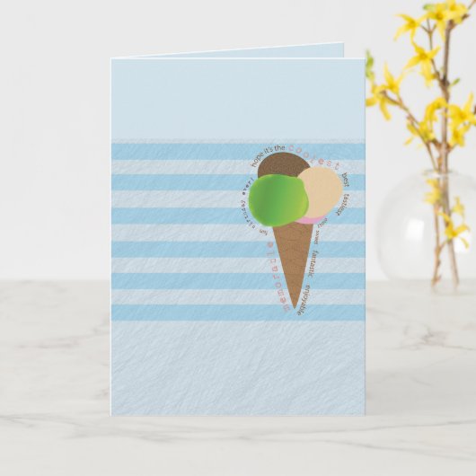 アイスクリームハッピーバースデーカード カード (黄色い花)