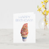 アイスクリームハッピーバースデーカード カード (黄色い花)