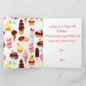 アイスクリームハッピーバースデーガールズスイートカワイバースデー カード (内部)