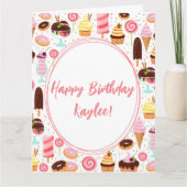 アイスクリームハッピーバースデーガールズスイートカワイバースデー カード (正面)