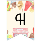 アイスクリームハッピーバースデーバンティンバナー バンティングフラッグ (第2の旗)