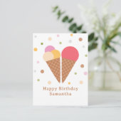 アイスクリームハッピーバースデー葉書 ポストカード (スタンド正面)