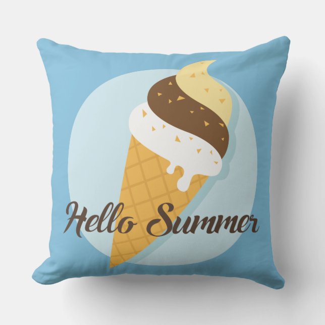 アイスクリームハローカスタム装飾用クッション アウトドアクッション (正面)