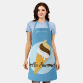 アイスクリームハロー名前をカスタムする エプロン (着用した状態)