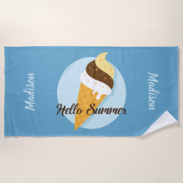 アイスクリームハロー名前をカスタムする&カラービーチタオル ビーチタオル