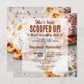 アイスクリームハート型ワッフルでスカウプ 招待状 (正面/裏面)