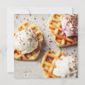 アイスクリームハート型ワッフルでスカウプ 招待状 (裏面)