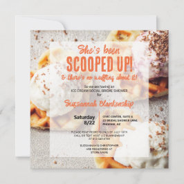 アイスクリームハート型ワッフルでスカウプ 招待状