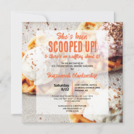 アイスクリームハート型ワッフルでスカウプ 招待状