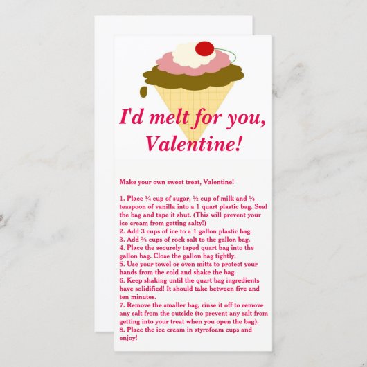 アイスクリームバレンタインデーカード シーズンカード (正面/裏面)