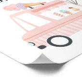 アイスクリームバーガール誕生日スイートピンクトラック ポスター (角)