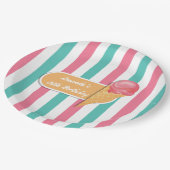 アイスクリームバースデーパパーソナライズされたーティ ペーパープレート (アングル)