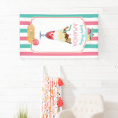 アイスクリームバースデーパパーソナライズされたーティ 横断幕 (インサイチュ)