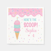 アイスクリームバースデーパーティナプキンス スタンダードカクテルナプキン (正面)