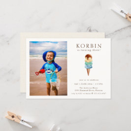 アイスクリームバースデーパーティフォト招待状 招待状