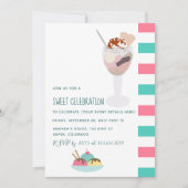 アイスクリームバースデーパーティーの招待 招待状 (正面)