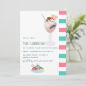 アイスクリームバースデーパーティーの招待 招待状 (スタンド正面)