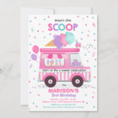 アイスクリームバースデーパーティーアイスクリームトラック誕生日 招待状 (正面)