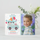 アイスクリームバースデーパーティーアイスクリームトラック誕生日 招待状 (スタンド正面)