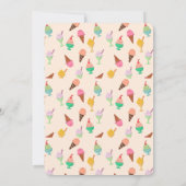 アイスクリームバースデーパーティーコーン招待状 招待状 (裏面)