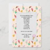 アイスクリームバースデーパーティーコーン招待状 招待状 (正面)