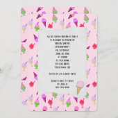 アイスクリームバースデーパーティーコーン招待状 招待状 (正面/裏面)