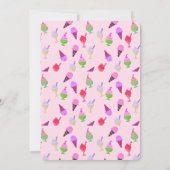 アイスクリームバースデーパーティーコーン招待状 招待状 (裏面)