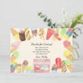 アイスクリームバースデーパーティーサンキューカード サンキューカード (スタンド正面)